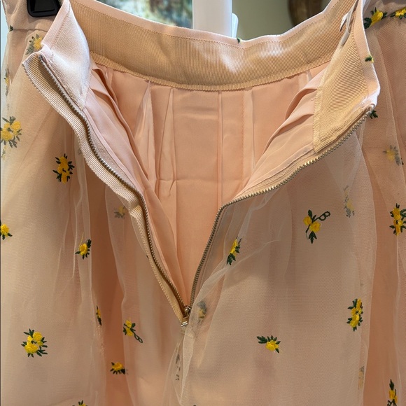 Women's Blush Pink Floral Embroidered A-Line Skirt - Picture 4 of 6